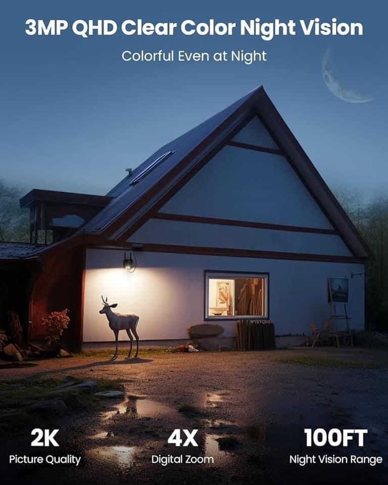 ieGeek 2K  за външно наблюдение, 360°PTZ соларна безжична батерия