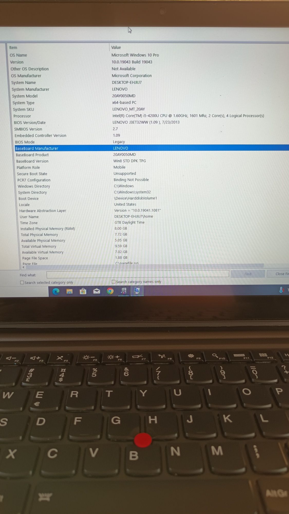 Laptop Lenovo Thinkpad S440 , i5-4200U, 8GB ram, touch-screen,  14"
