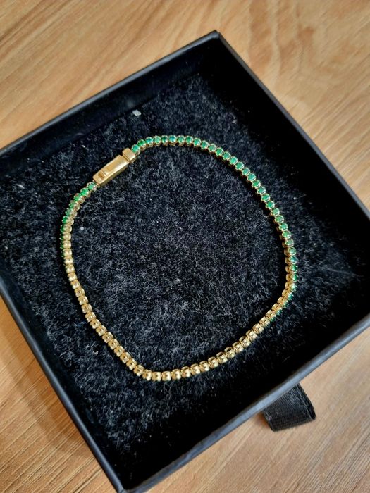 ‼️Bratara de aur*14k* cu pietricele negre sau verzi*295/g