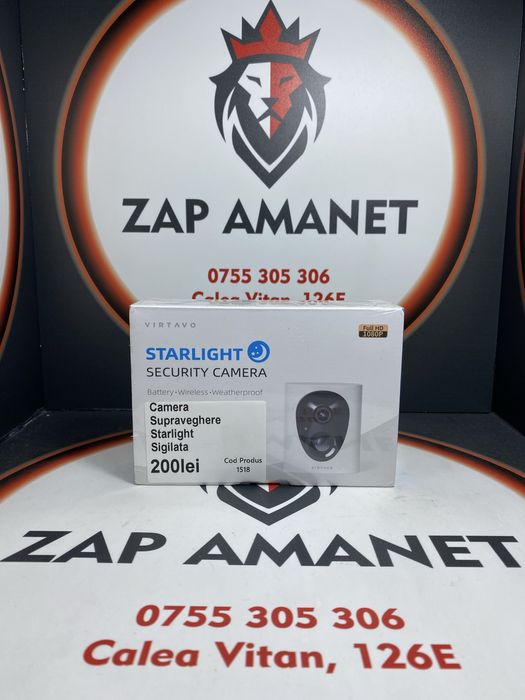 ZAP AMANET VITAN - Camera Starlight - Security Camera - Sigilate