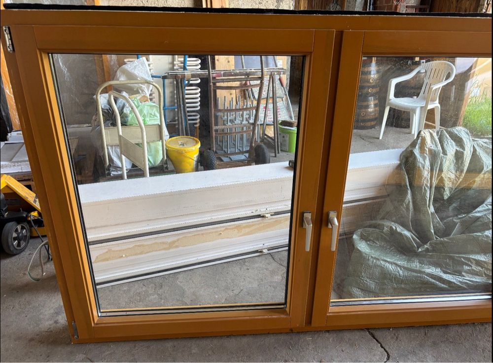FEREASTRA LEMN ALU Termopan geam casa cabana H 126 x L 295 Germania B2