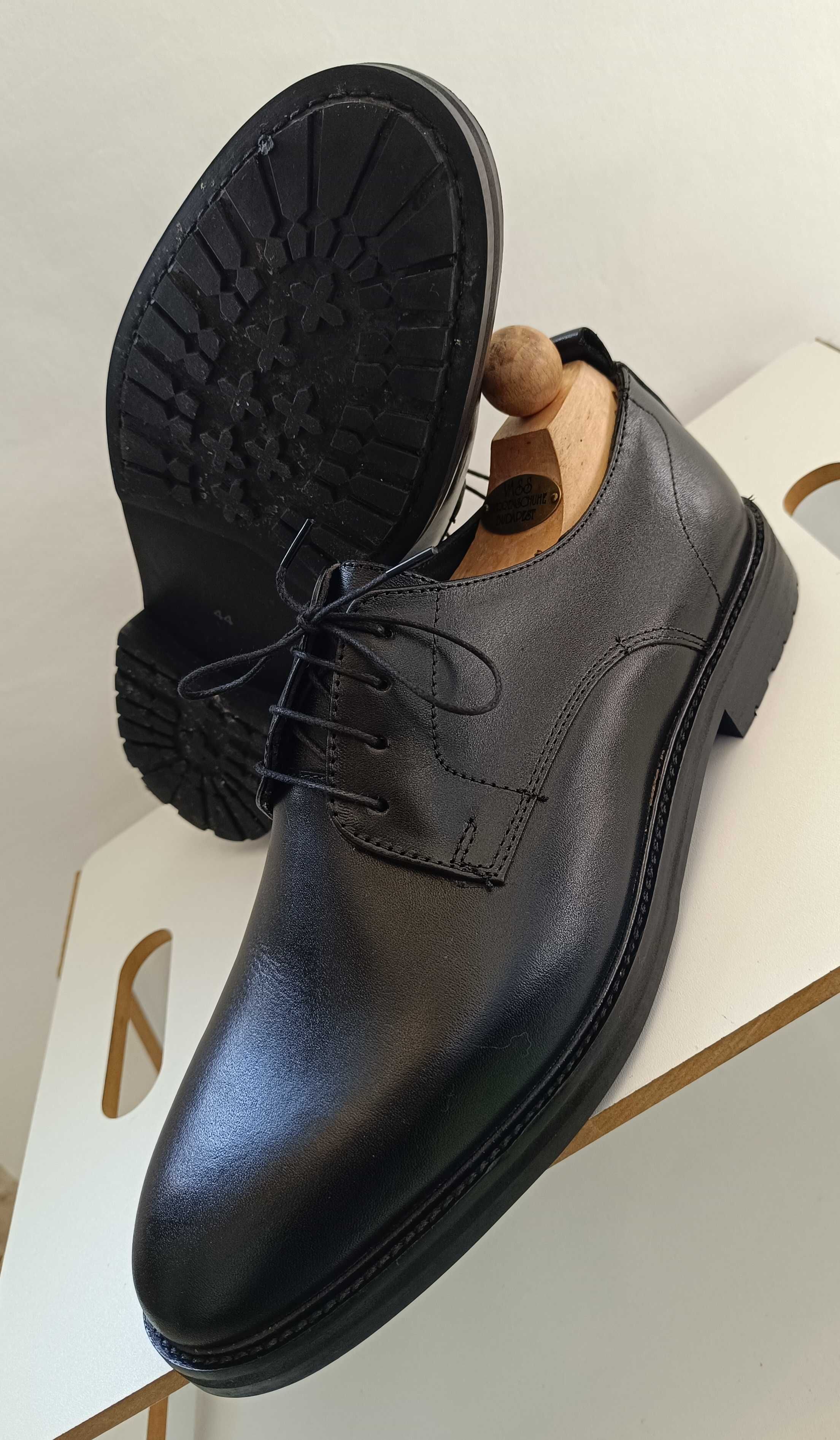 Pantofi derby 44 plain toe premium ZIGN London piele naturala