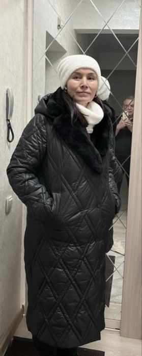 Пуховик зимний теплый без капюшона