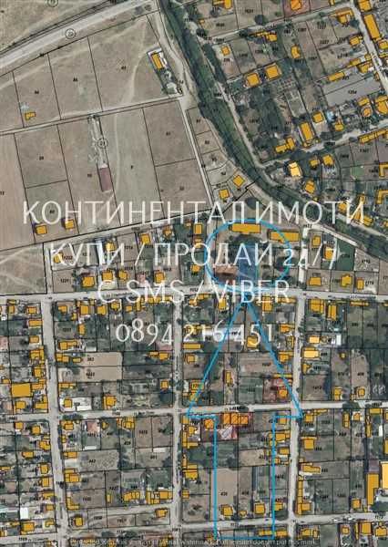 Парцел 900м2 до къщи, ток и вода лице на асфалт - код 62954