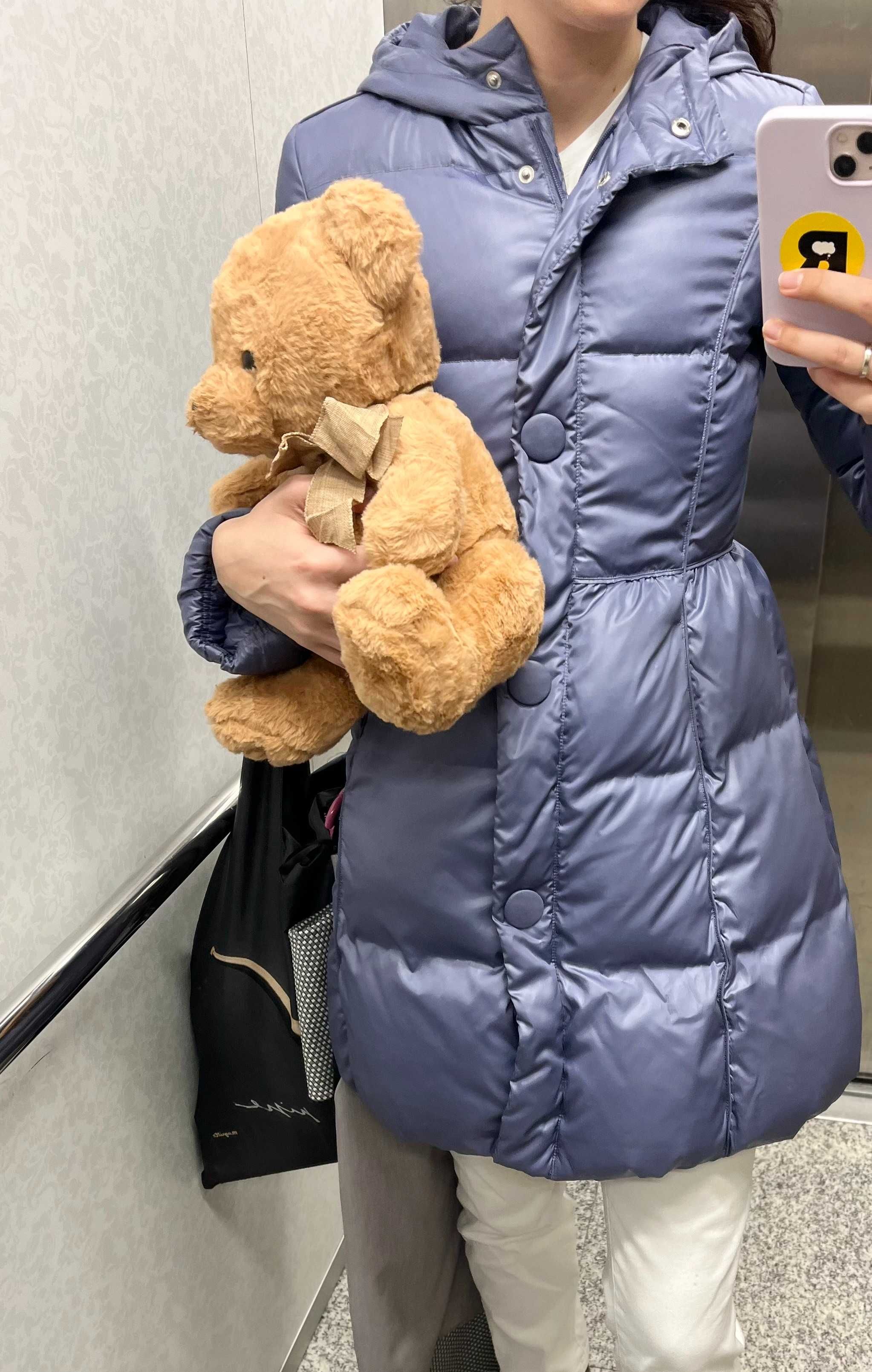 Benetton лилаво зимно яке/палто с гъши пух за момиче до 160 см.