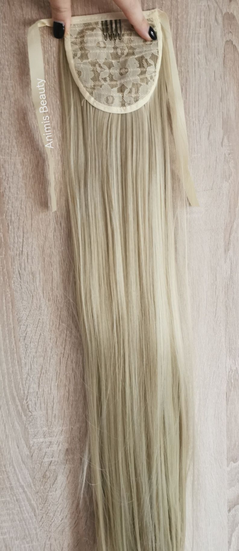 80 cm coada par BLOND CENUȘIU imită bine par natural