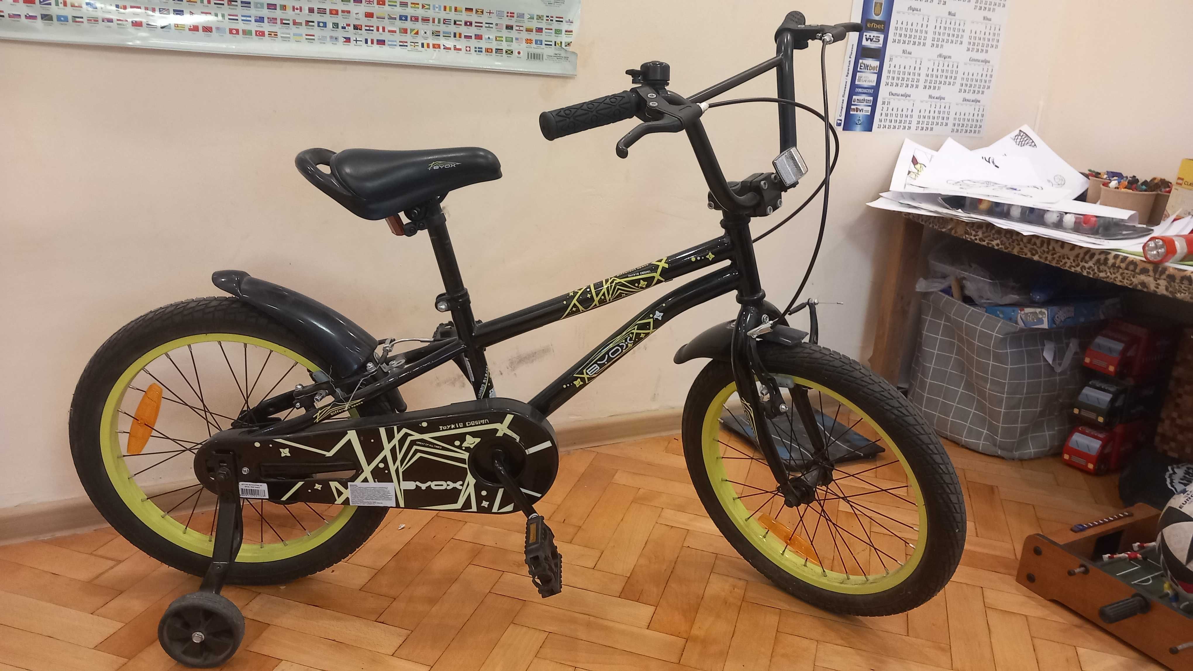 Детско колело. Велосипед BYOX 18" черен.