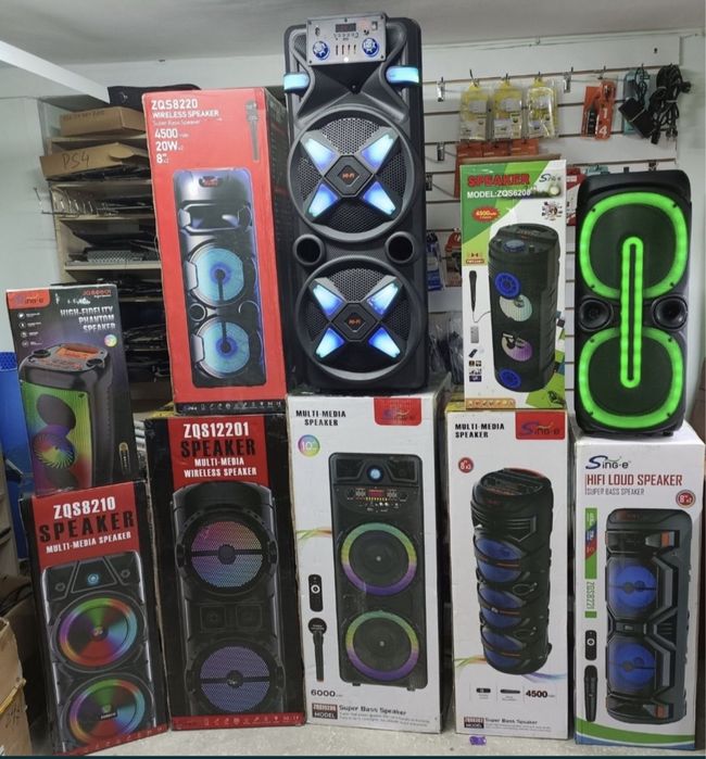 Акустическая портативная Bluetooth USB KARAOKE AUX колонка