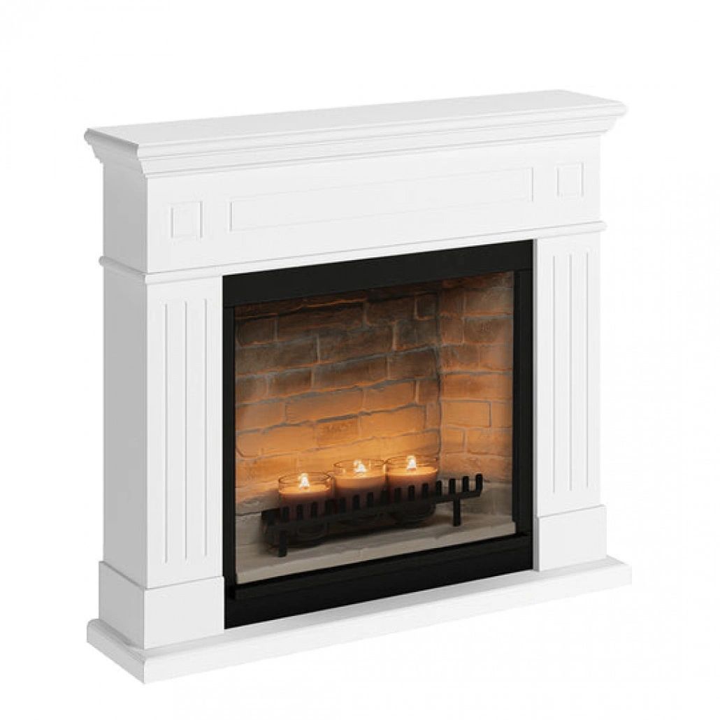 Larsen Pure White Semineu cu lumanari ZenFlame