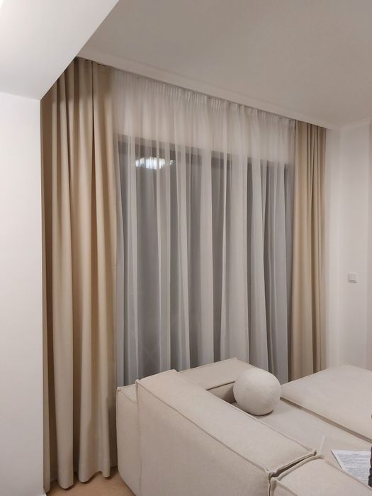 4 броя нови висококачествени завеси Adeco, цвят беж/крем