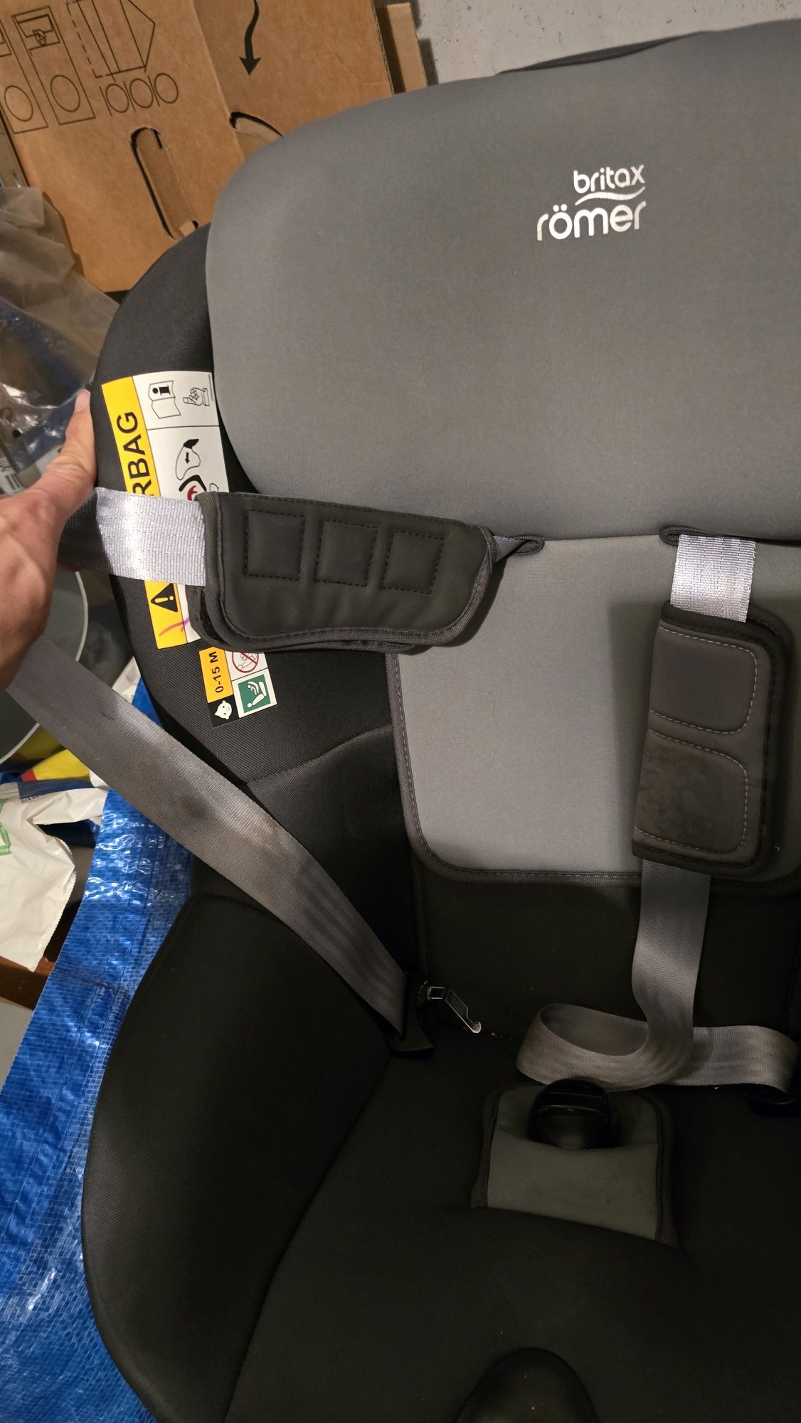 Scaun auto BRITAX ROMER Dualfix i-SIZE, Isofix, 0-18kg, gri inchis