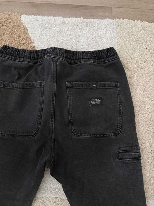 Pantaloni Barbati Negri Pull & Bear Jogger Style Marimea M 32 EUR42