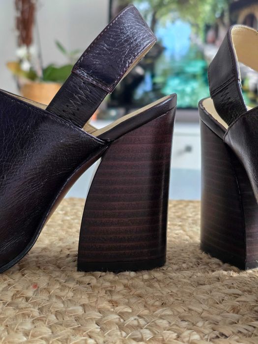 Botine ZARA -> New Cow Leather Slingback High Heel Shoes