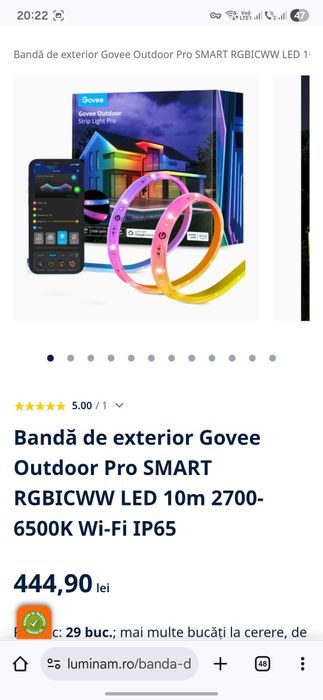 Banda led exterior - Govee outdoor strip light pro