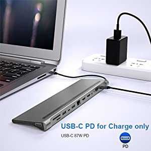 Мултипортов адаптер за USB C хъб 12 в 1, USB C докинг станция с