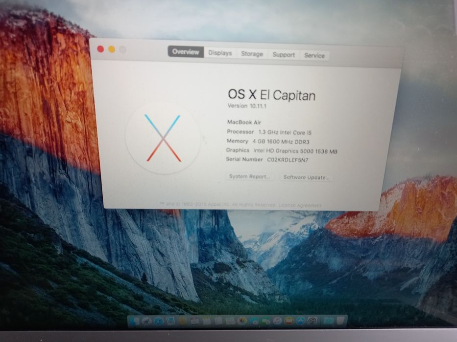 Лаптоп Apple MacBook Air A1465 EMC 2631 Intel Core™ i5-4250U за части