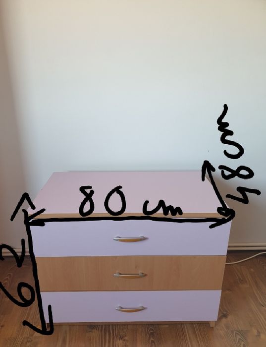 Vand dormitor complet copil (Pink)
