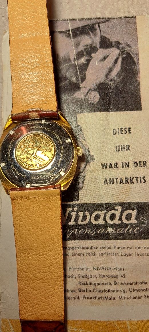 Ceas automatic aur/otel NIVADA compensamatic  circle arctic 41 rubine