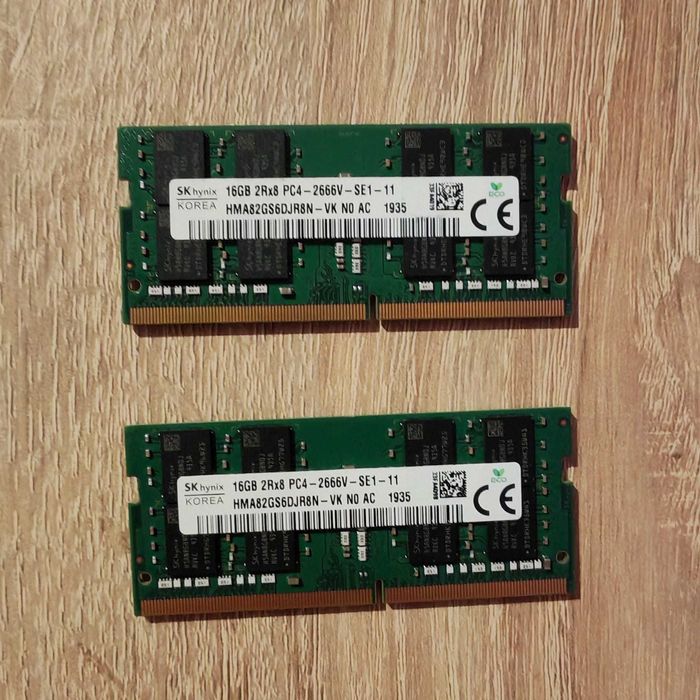 Memorie RAM Laptop SK Hynix 32GB(2x16)2666MHz-Testata HMA82GS6DJR8N-VK