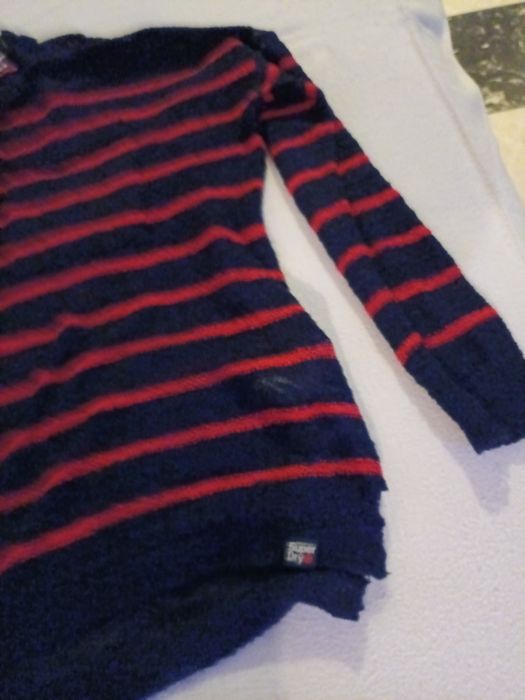 Pulover Superdray de femei marimea M negru cu dungi Roz ticlam