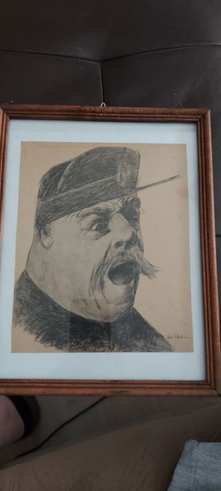 Tablou vechi,grafica, 3 lucrari deosebite,autor Dan Hatmanu.