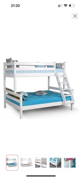 Двухъярусная кровать Aia home Адель, 80x190, 120x190 см, белый