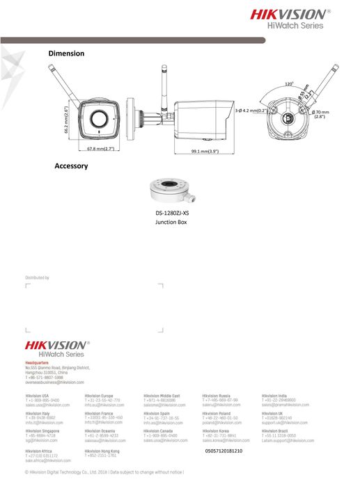 Бебефон TV Wi-Fi Камера Смартфон Сензор Движение Hikvision B120H-DWD