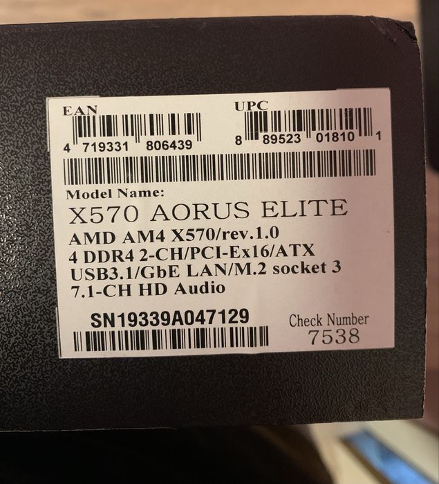 X570 Aorus Elite + Ryzen 7 5800X + 32GB RAM
