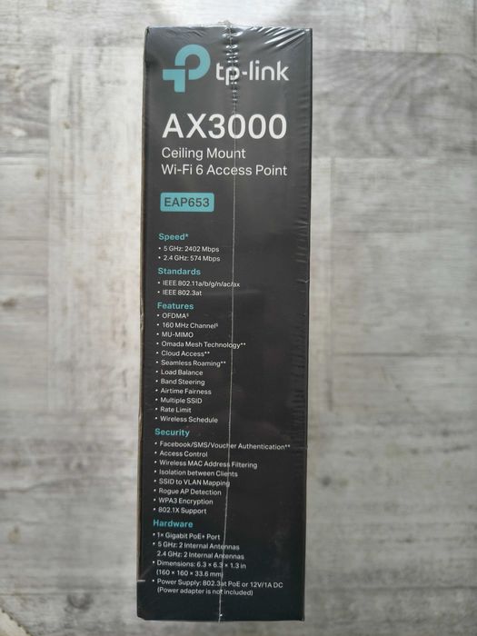 Access point TP-LINK Gigabit EAP653 Dual-Band WiFi 6 AX3000. Sigilat!