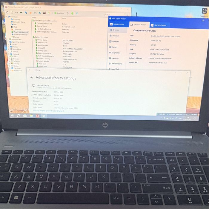 Лаптоп HP 250 G7/15,6” FHD/i3-1005G1/8GB RAM/256GB NVMe