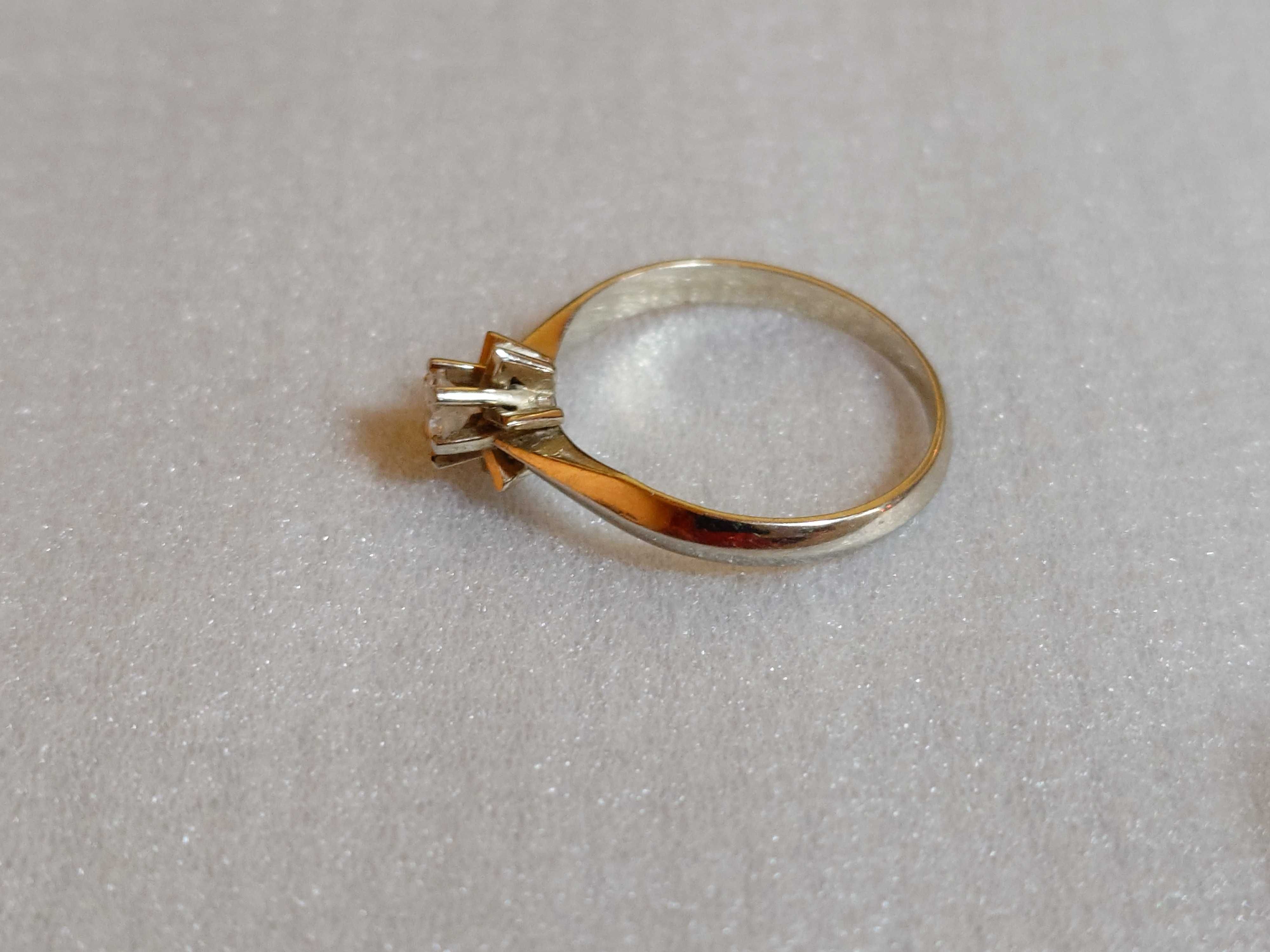 Inel logodnă aur alb 18K, diamant 0.25 ct – mărime 56, 2.5 g