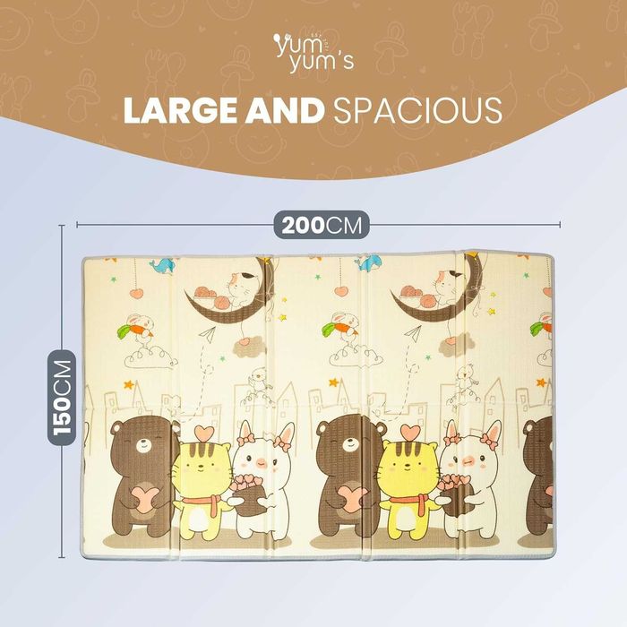 YumYum's Подплатена водоустойчива постелка за пълзене, 200 x 150 cm