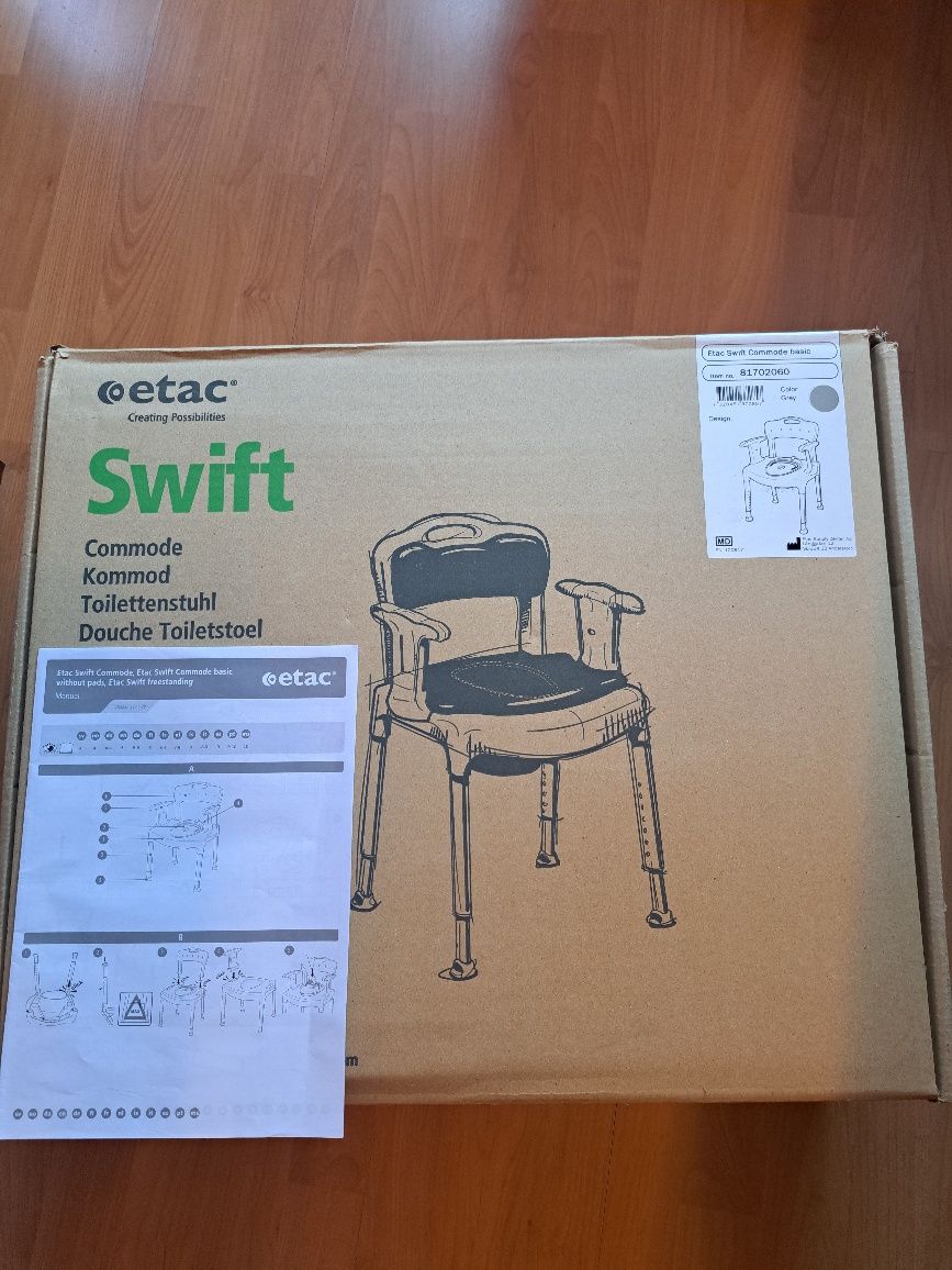 Като нов Комбиниран стол за баня и тоалет Etac Swift Basic