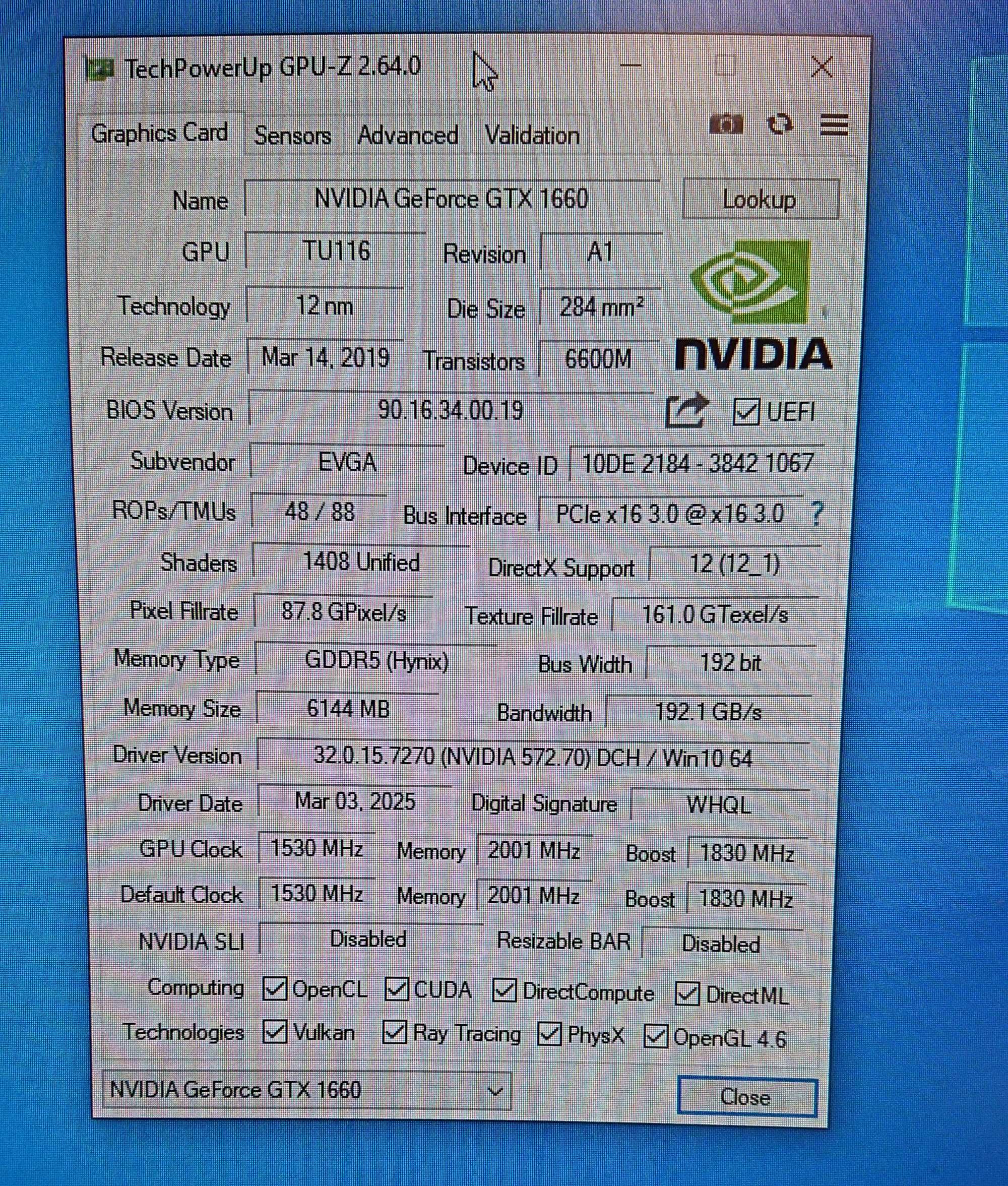 Видео карта EVGA GTX 1660 SC ULTRA GAMING  ! *НЕ Е Копачка* !