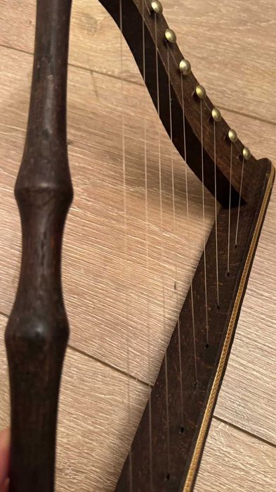 Винтидж дървена арфа, 43см