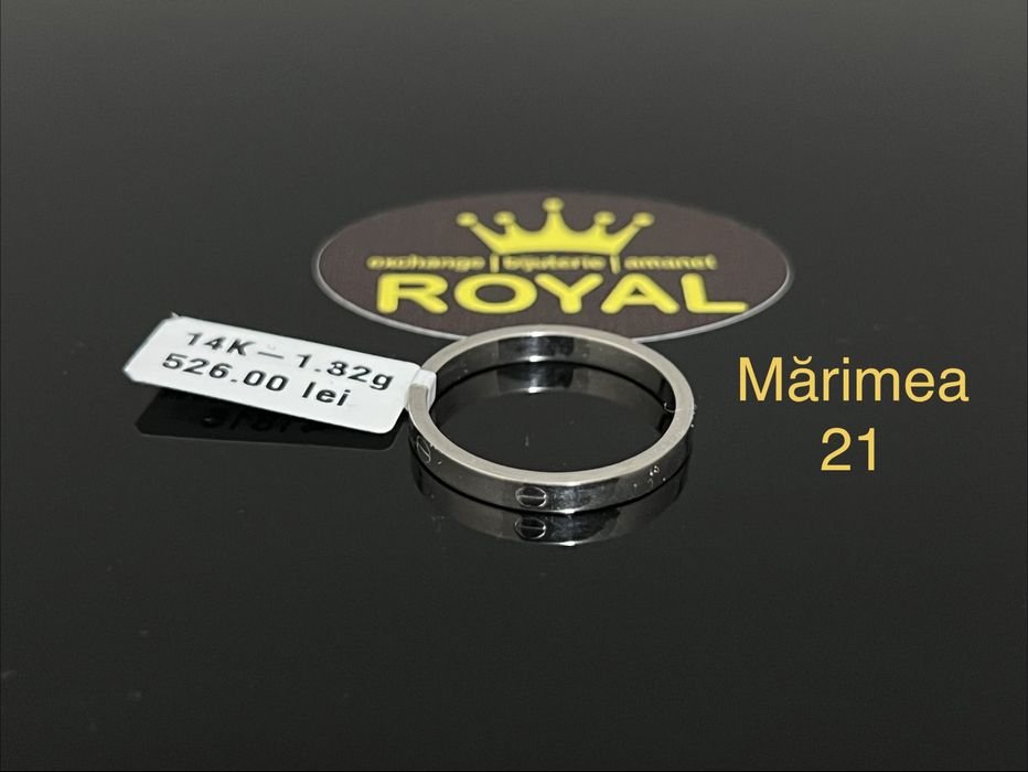 Bijuteria Royal CB : Verigheta simplă aur alb 14k 1,32 grame