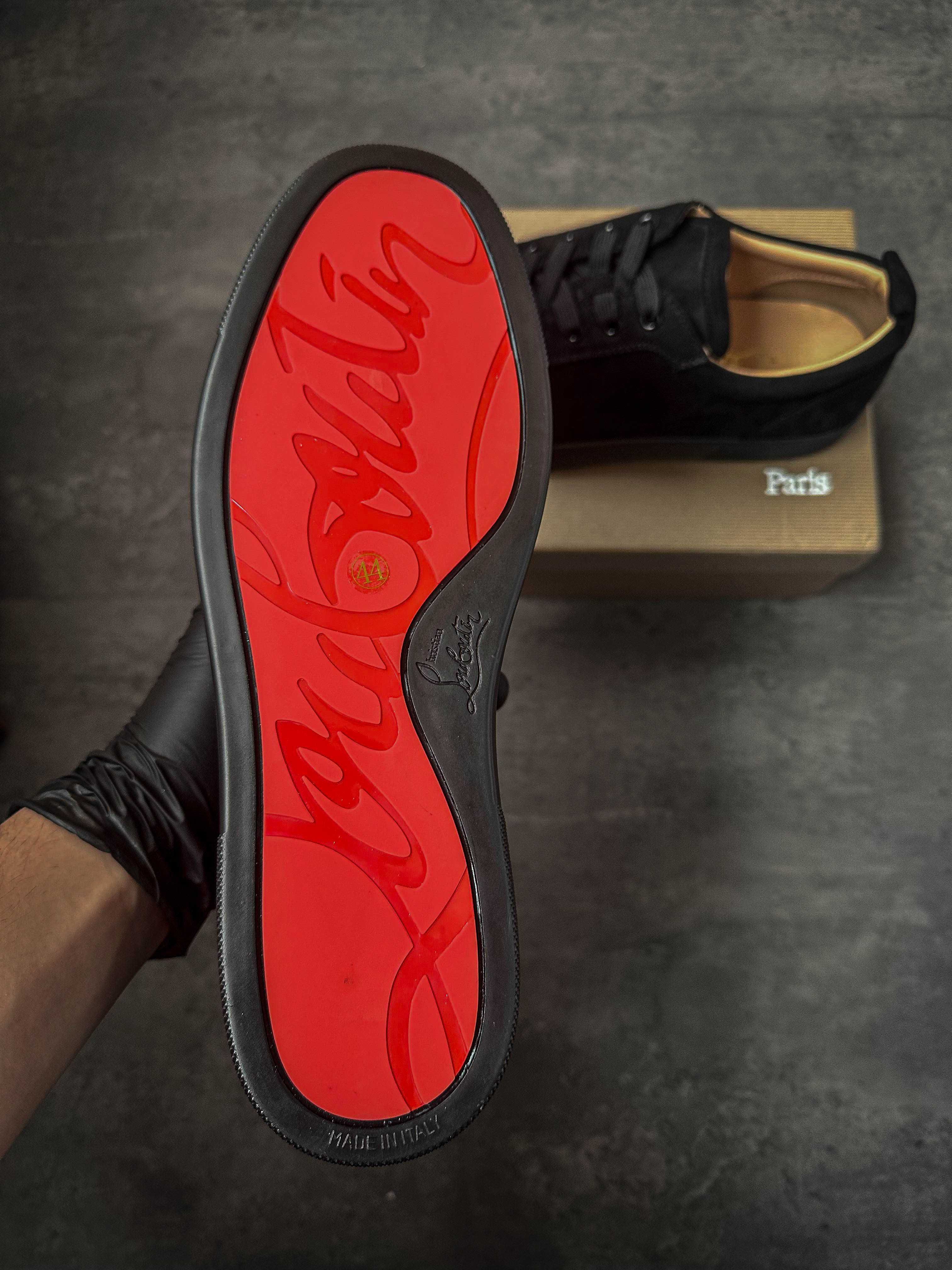 Christian Louboutin Louis Junior Black Spikes - НОВО