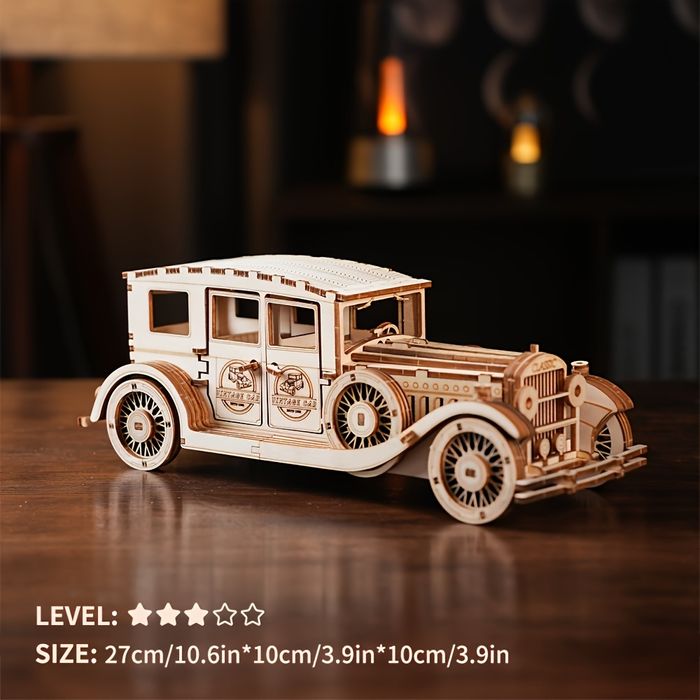 Деревянный 3D-конструктор «Ретро автомобиль» 187 деталей