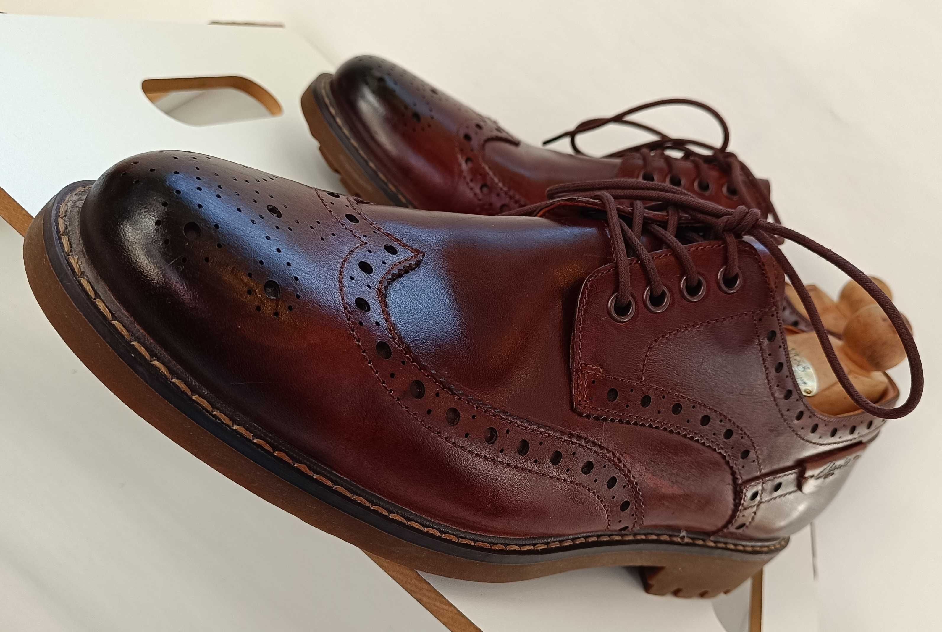 Pantofi derby brogue 46 premium Clarks piele naturala