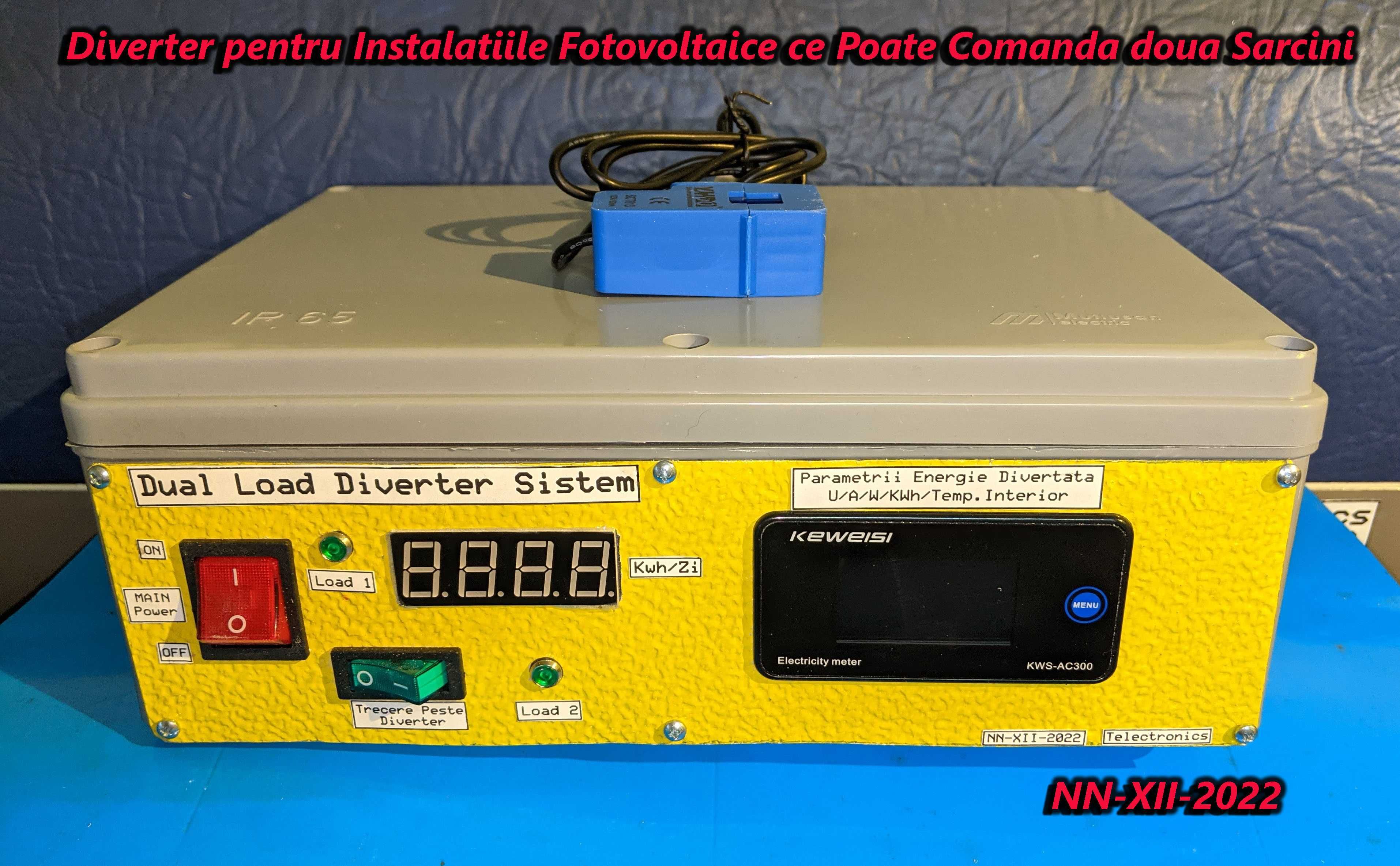 Diverter Energie Invertor on grid Fotovoltaice cu o sarcina sau doua