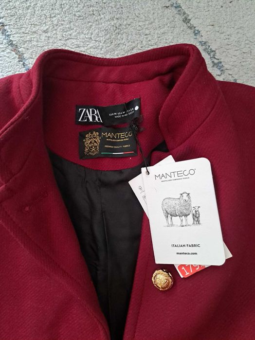 Чистоново палто zara premium, с етикет,намалено