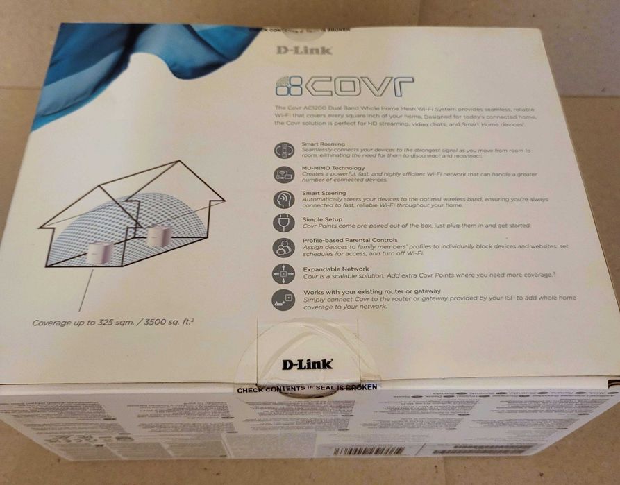 Sistem Wi-Fi (2 unități) Mesh D-Link COVR-1102, AC1200Gigabit sigilat