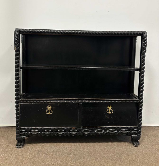 Mini Biblioteca Vintage din Lemn masiv; Vitrina; Raft; Etajera; Comoda