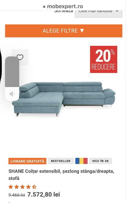 Canapea extensibila mare ( L ) Mobexpert