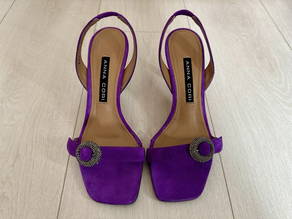 Sandale de Damă din piele naturală întoarsă, măr 36, Anna Cori, Violet