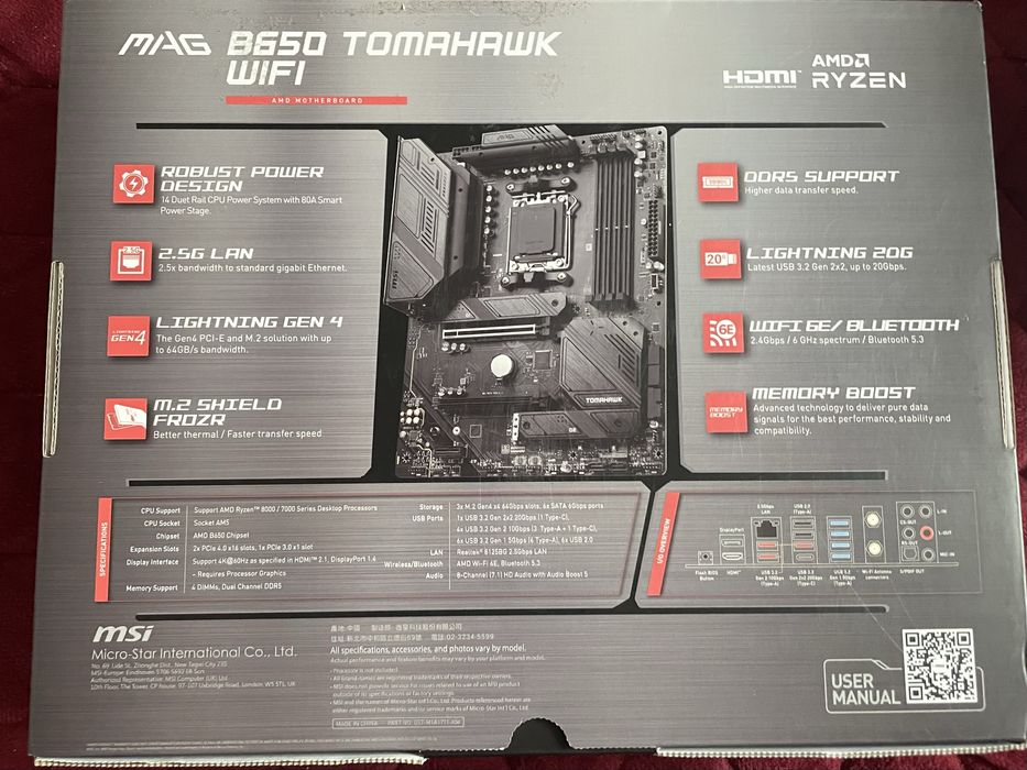 Placa de baza MagB650 TomohawkWIFI