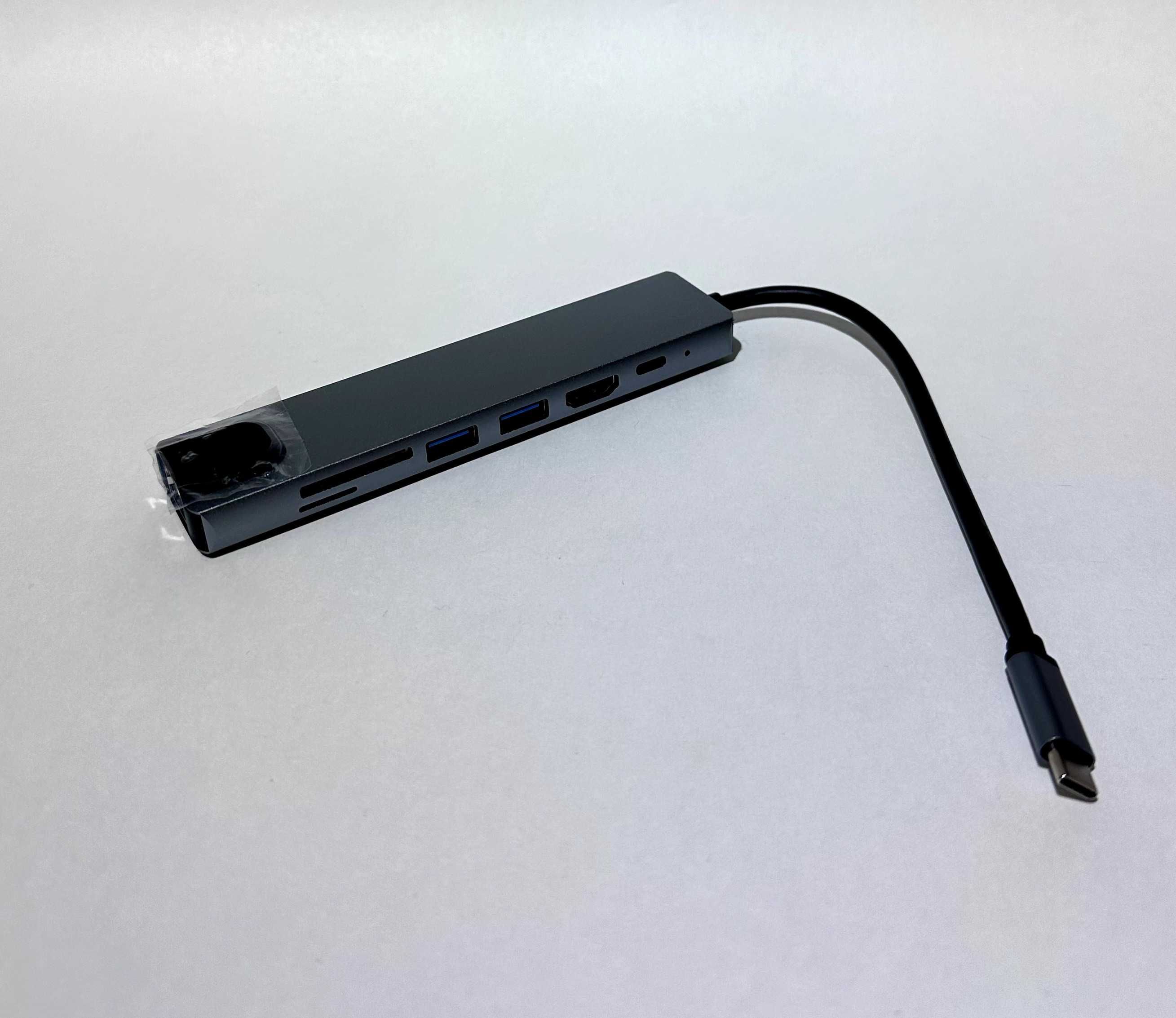 Док станция 7в1 для макбука MacBook c USB Type C на HDMI/RJ-45/SD/TF