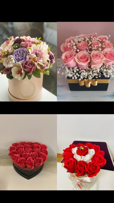 Aranjamente trandafiri de sapun/ flori decorative