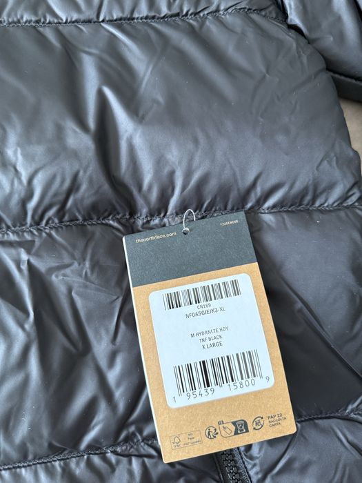 The North Face jacheta de puf cu gluga Hydrnlite neagra XL noua