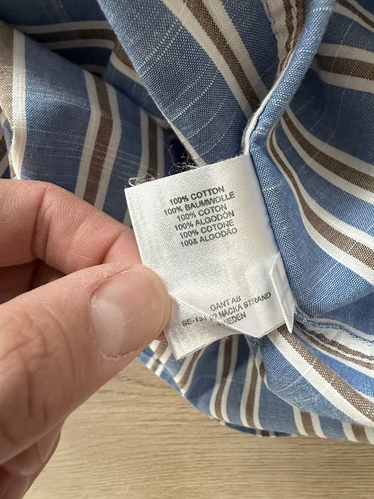 Camasa GANT Dungi Maneca Lunga Albastru Barbati | Marime XL